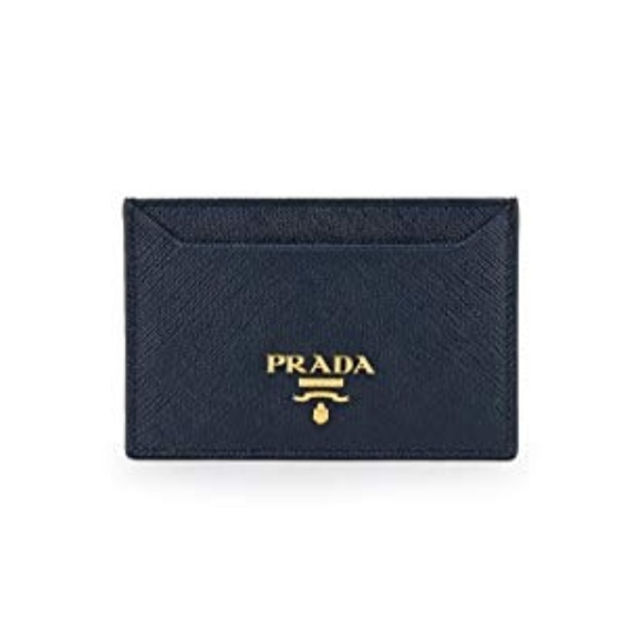 Prada Accessories - Prada Card Holder  Saffiano Navy Leather